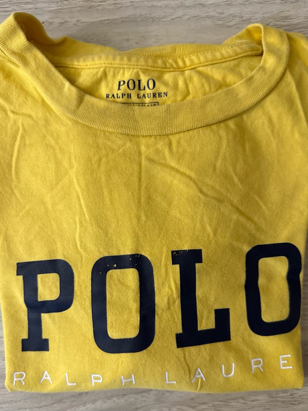 Polo by Ralph Lauren Bright Yellow Tee with Navy POLO Print